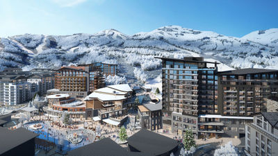 A rendering of the new village planned for the Deer Valley expansion area.