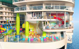 An exterior rendering of the Ultimate Family Townhouse on Icon of the Seas.