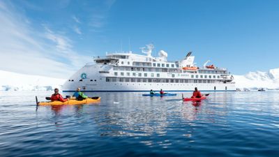Aurora Expeditions' Greg Mortimer cruise ship. Aurora third ship is under construction and is expected to be delivered in fall of 2025, which could be used for the new Vantage Explorations brand.