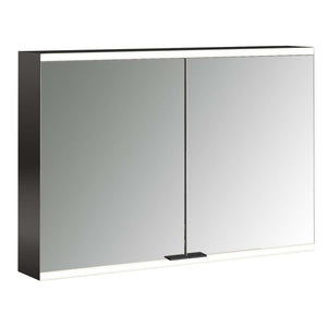 Emco illuminated mirror cabinet Prime2 Facelift 949713545HK wall-mounted, 1000 mm, 2 door, IP 20, black back panel mirror (HK version: 3-pin plug)