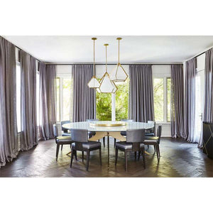 - Lighting Pendant Lamp, Frame Satin Brass & White Glass, light source included, 12V 6W LED Bulb & 220V LED Driver