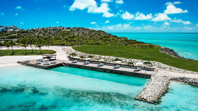 The ocean pool at the Wymara Resort and Villas is fed directly by water from the Caribbean and has a sandy bottom.