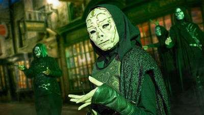In Diagon Alley, the Death Eaters will urge guests to join Voldemort's ranks of supporters.