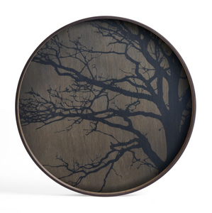 Black Tree Wooden Tray 610 x 40 mm - Large - Round